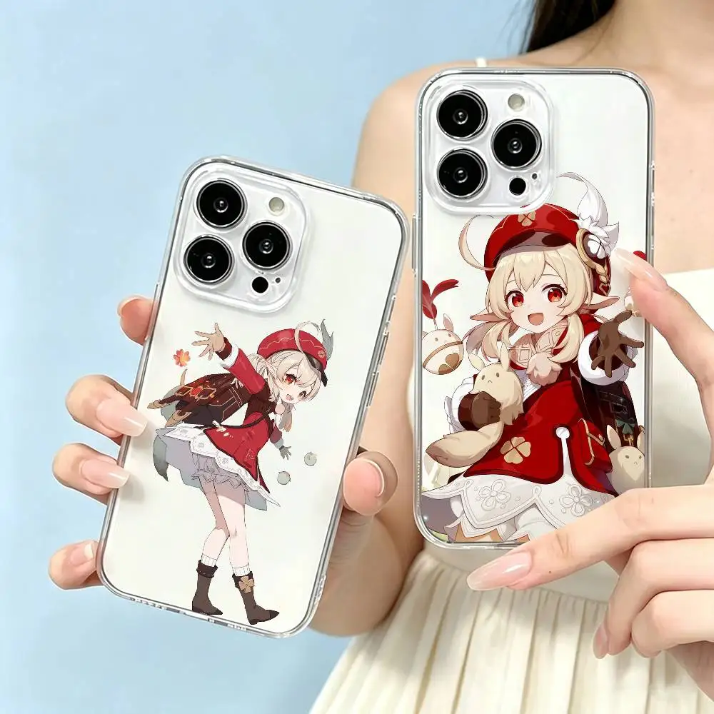 Genshin Impact K-Klee Game  Phone Case Transparent Silicone Soft For iPhone 17 16 15 14 13 12 11 Mini Pro Max Plus Gift