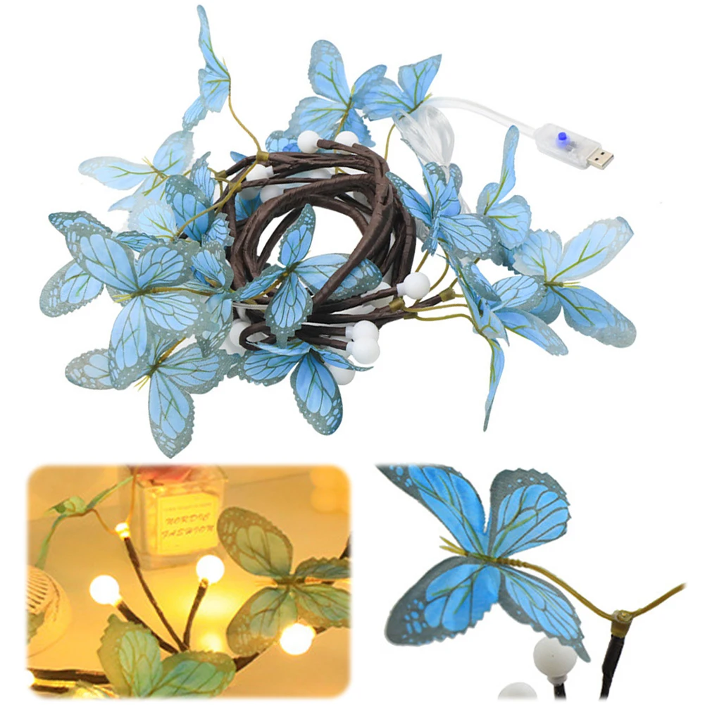 LED Butterfly Branches Fairy Lights 8 Modes Enchanted Willow Vine Lights Fake Butterfly Decorative Vines Lights for Wall Decor