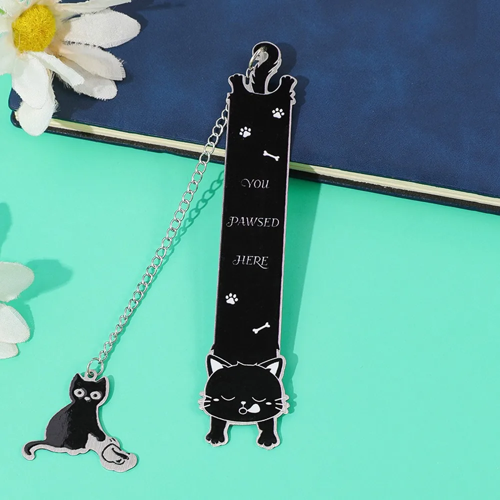Cute Cat Metal Stainless Steel Bookmark - Personalized and Unique Cat Body Aesthetic Page Marking, Fun Gift, Suitable for.