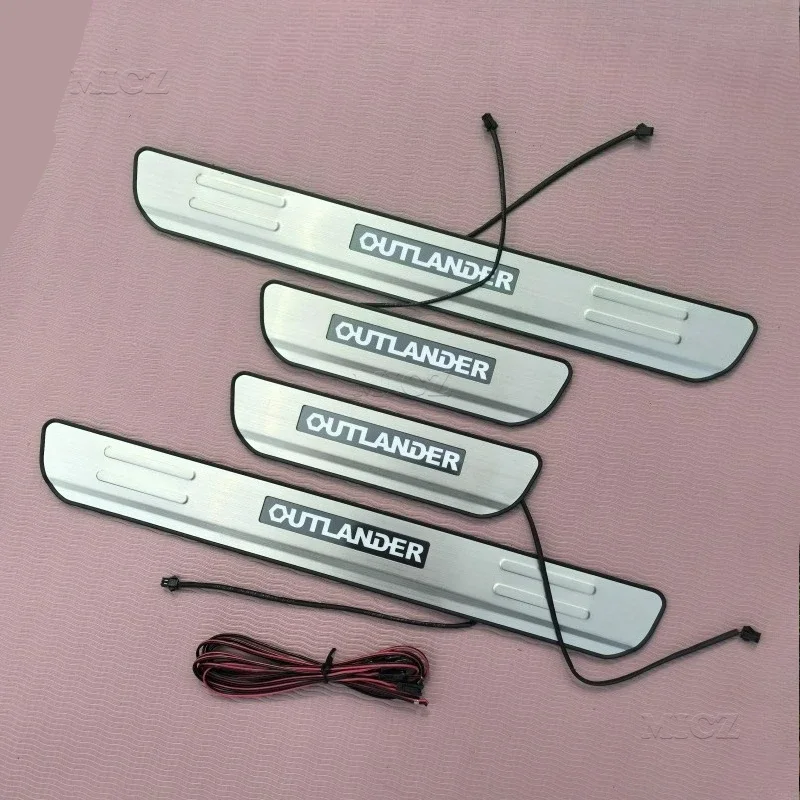 

Для Mitsubishi Outlander LED 2013-2019 автомобильные аксессуары, Стайлинг автомобиля, крышка двери автомобиля из нержавеющей стали, наружная накладка на порог