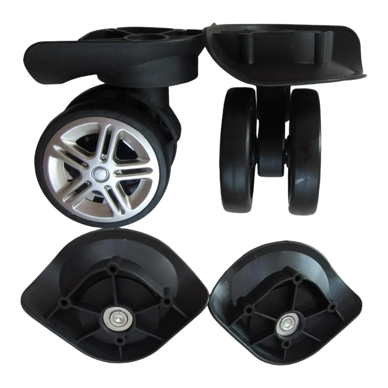 1 Pair Luggage Suitcase Replacement Wheels Double Row Wheel Swivel Wheel Quiet Casters for Travel Case Carrier Trolley Case