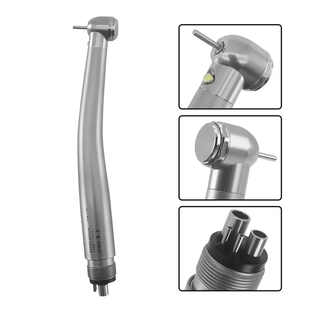 Jingt Dental LED High Speed Handpiece Standard Head Air Turbine E-Generator Ceramic Bearing Dentist Tips Triple Water Spray