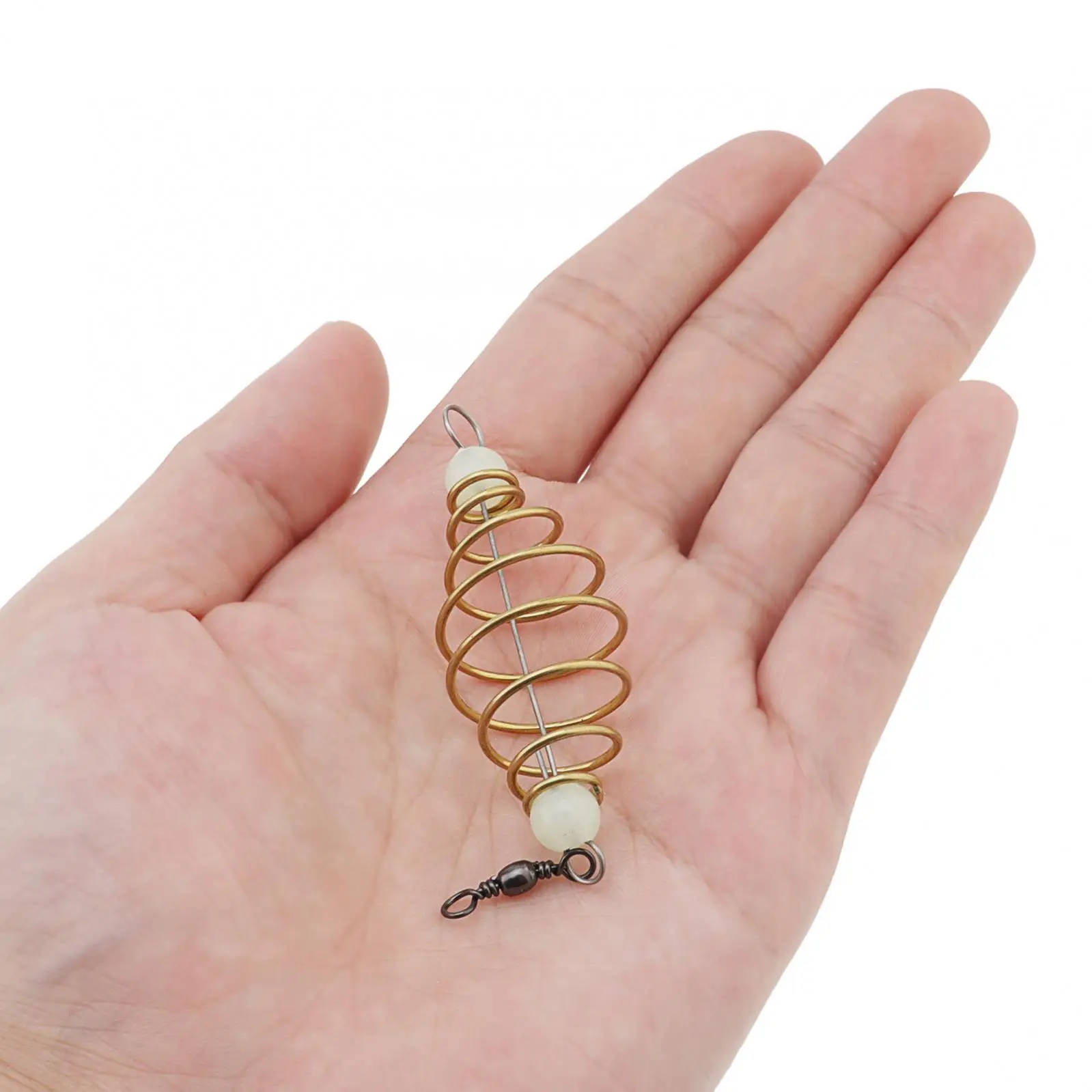 Olive Shaped Copper Alloy Fishing Bait Trap Cage Basket Holder, Spring Carp Fishing Coarse Lures Feeder