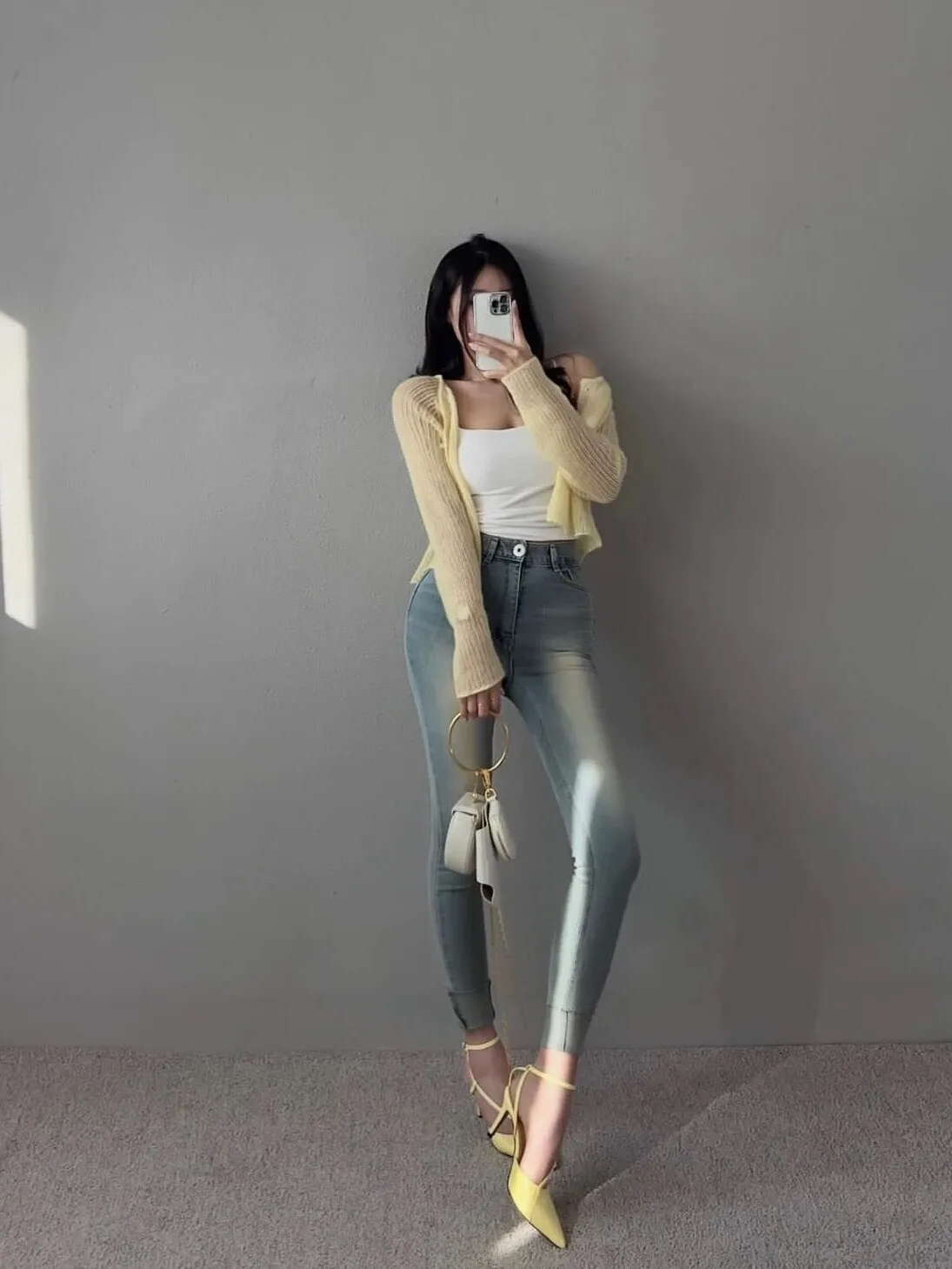 

High Waist Stretchy Slimming Long Leg Women's Jeans Dongda Gate Plump Hip Pencil Pants Bodycon Nine Points Cotton Stretch Denim