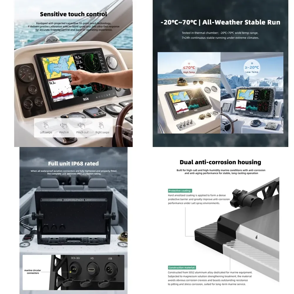 【2026 New Arrival】 Outdoor Waterproof Boat 15.6 Inch Industrial Marine LCD Touch Screen Display for