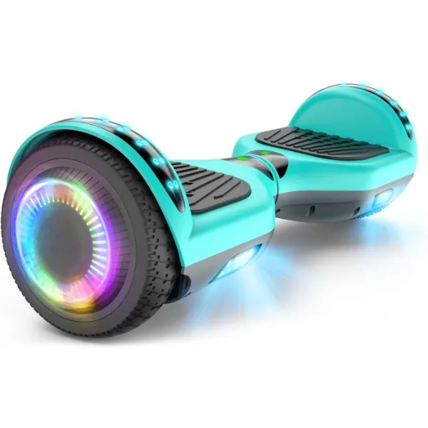 

SISIGAD Hoverboard, with Bluetooth and Colorful Lights Self Balancing Scooter