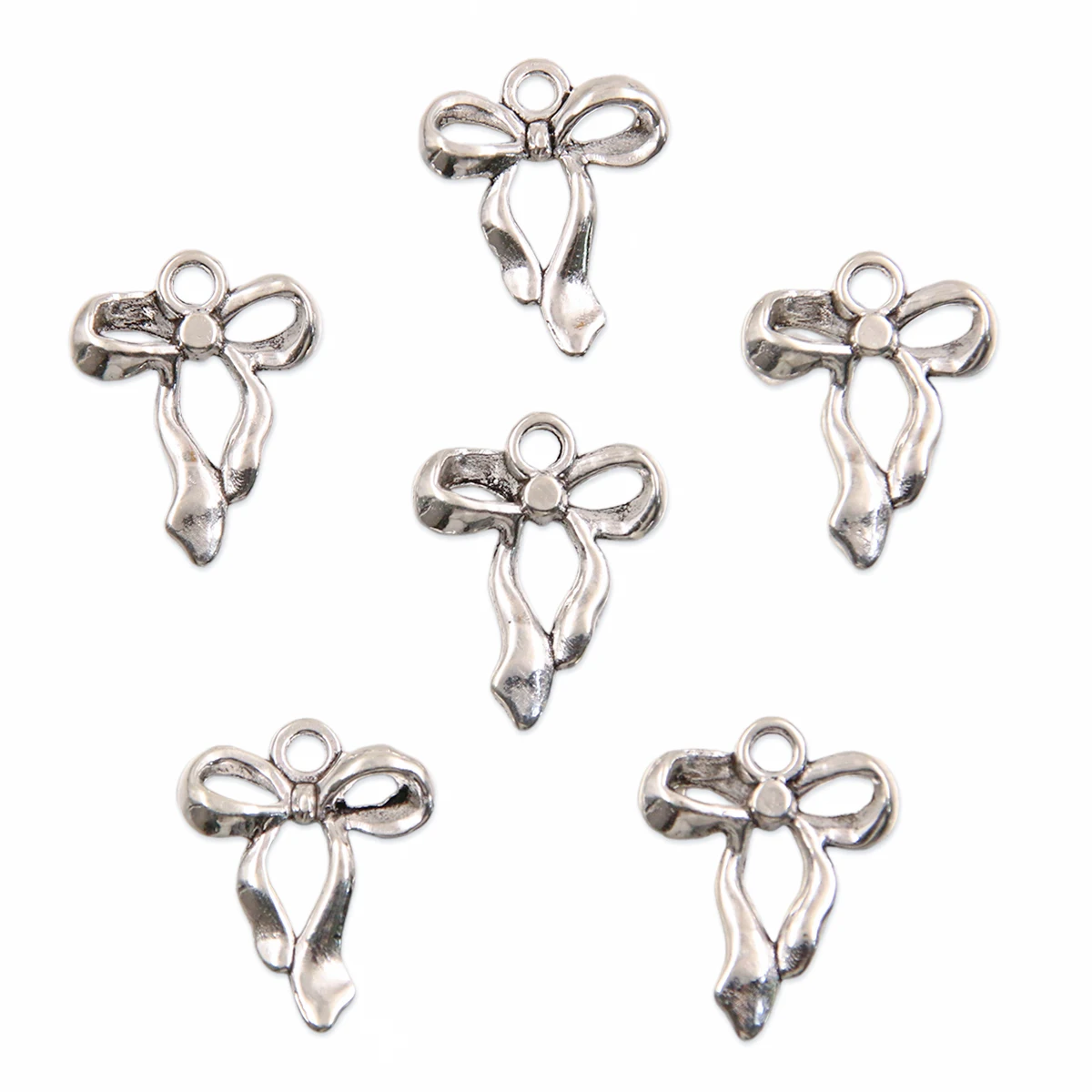 20Pcs 13 Style Metal Alloy Cute Hollow Bow Charms Holiday Gifts Pendants For Jewelry Making DIY Handmade Craft