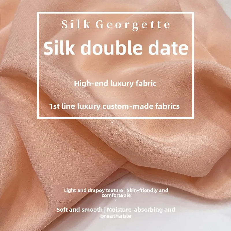 14mm Pure Color Silk Crepe De Chine Fabric for DIY Sewing Dress Shirt Lining Tops Pants Clothing Fashion Cloth Material