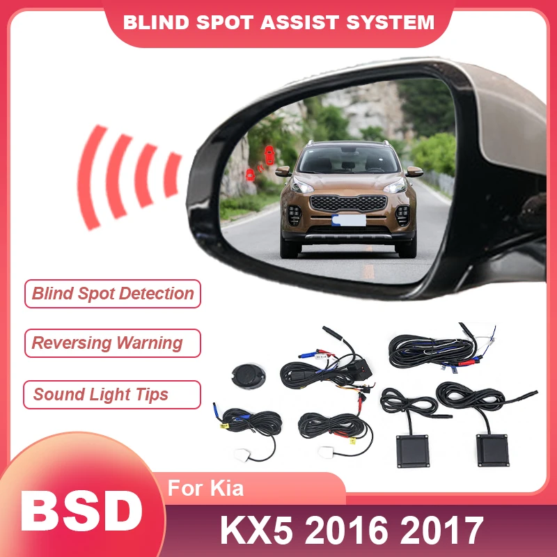 

Car BSD BSM Blind Area Spot Warning Drive Mirror Light Alarm 24GHZ Microwave Radar Detection Smart System For Kia KX5 2016 2017