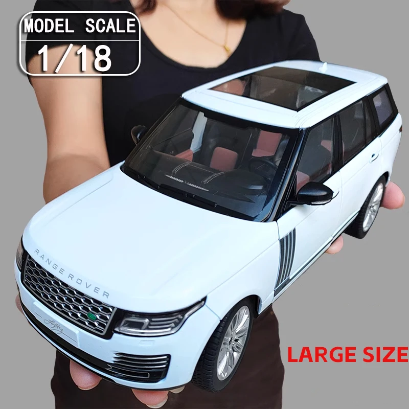 

1/18 SUV Rover Sports Alloy Metal Model Car Diecasts Off-road Vehicles Simulation Sound Light Pull Back Collection Toys Gift