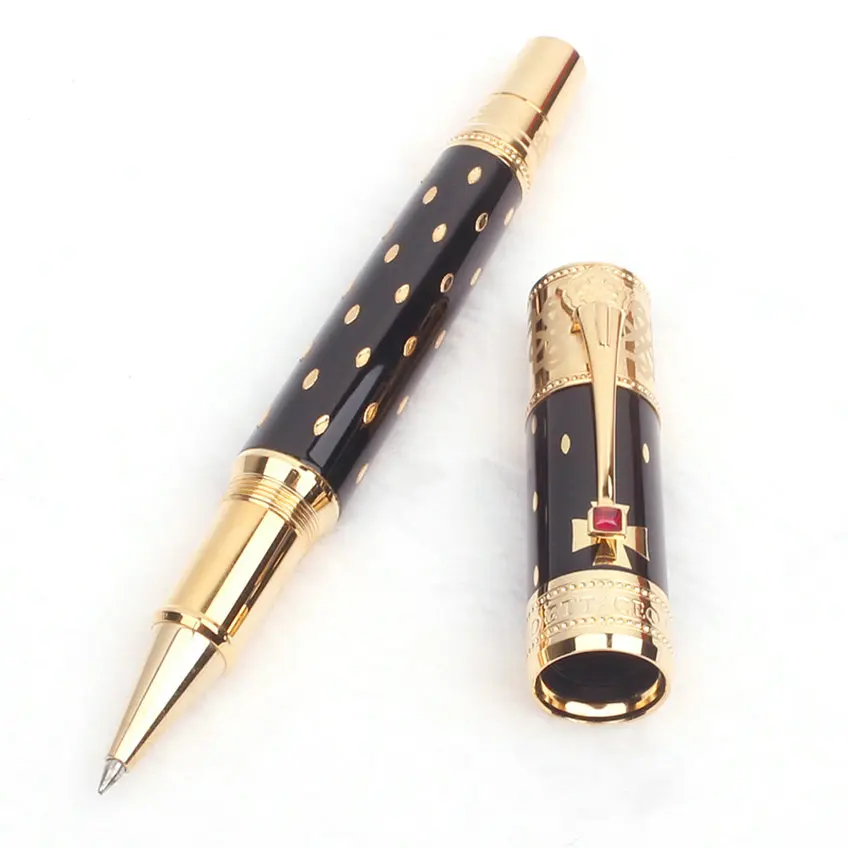 Limited Eliza MB Ballpoint Rollerball Pen Gel Ink Business Luxury Metal Gold Fountain Pens with Crystal in Clip