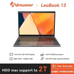 Adreamer portátil 8GB RAM 1TB SSD ordenador portátil Intel de 13,3 pulgadas resolución 2560X1600 Celeron N4020 ordenador portátil