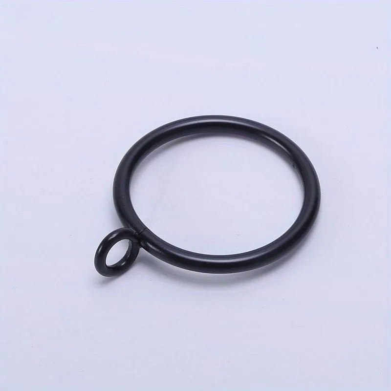 21 pcs 25mm Metal Window Curtain Rings with Easy Install, ideal for Bathroom Shower Panel and Home Fabric Hanging, Black