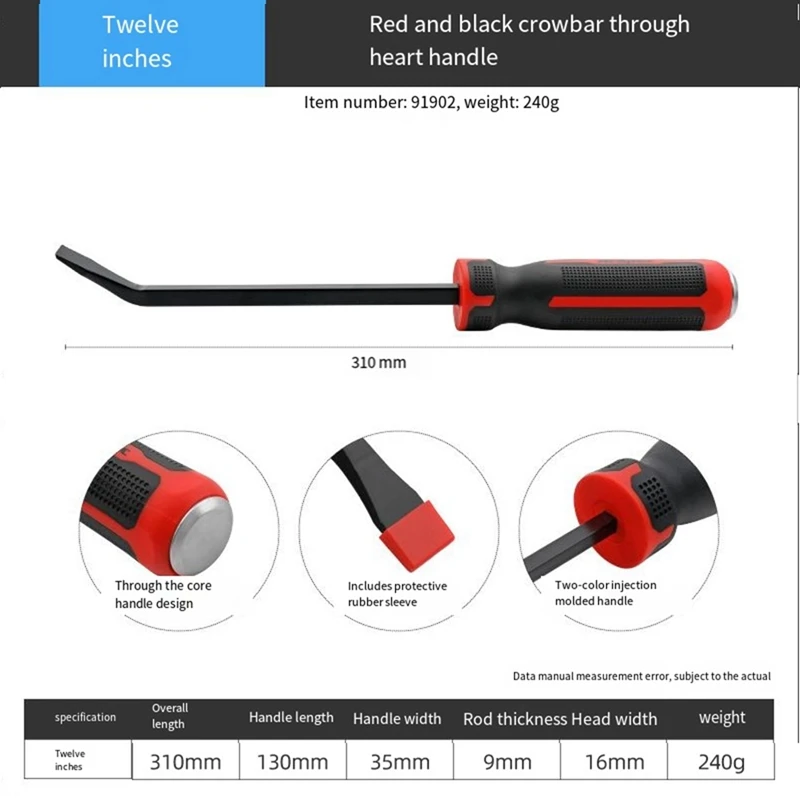 Multi-Function Long Pry Bar Tire Heavy Duty Crowbar Strike Cap Nail Puller Car Repair CV-R Removal Hand Tools