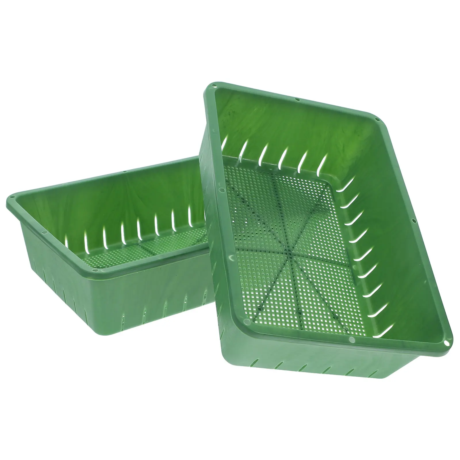 2Pcs Flat Seedling Tray Indoor Planting Tray with Stackable Design Breathable Drainage for Sprouting Plants Growing Starter