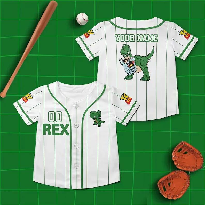 Potdemiel 2025 قصة لعبة مخصصة الطنانة الخفيفة البيسبول جيرسي شخصية وودي الأطفال الشباب جيرسي الكبار ديزني