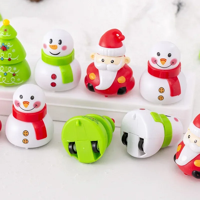 6Pcs Cartoon Christmas Tree Santa Snowman Pull Back Car Toy for KidsChristmas Theme Birthday Party Favors Baby Shower Gifts