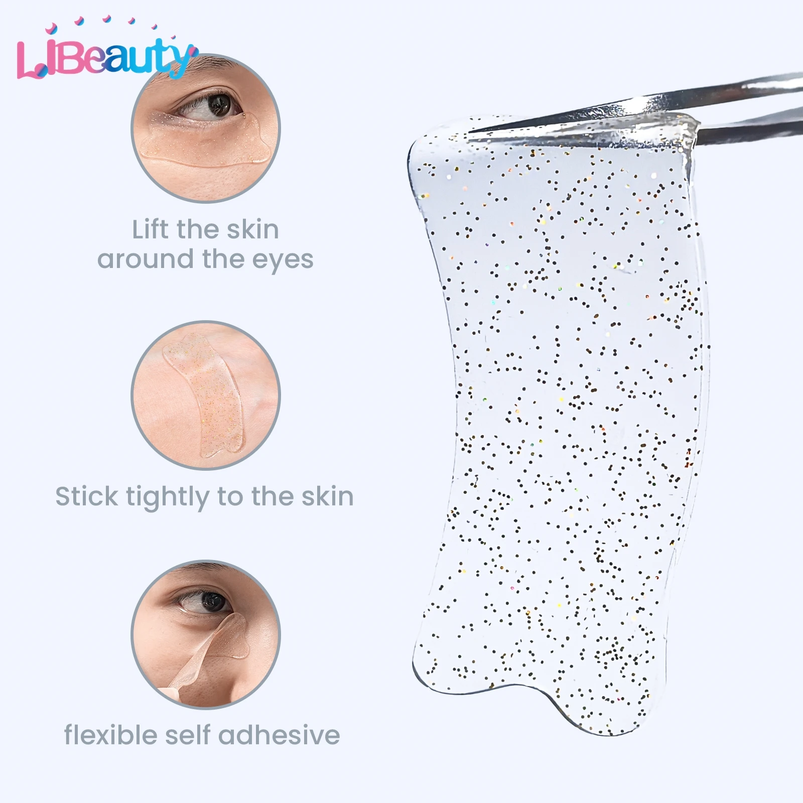 Libeauty جديد الدب شكل قابلة لإعادة الاستخدام منصات عين سيليكون ظلال العيون درع رمش تمديد التصحيح لاش ملحقات تحت منصات هلام أداة