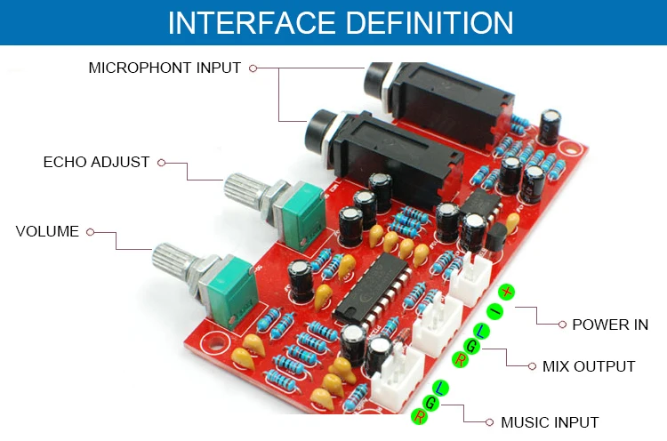 سيرمش PT2399 NE5532 كاريوكي مجلس مكبر للصوت مجلس مكبر للصوت صدى صدى عدة المجلس والانتهاء اختياري