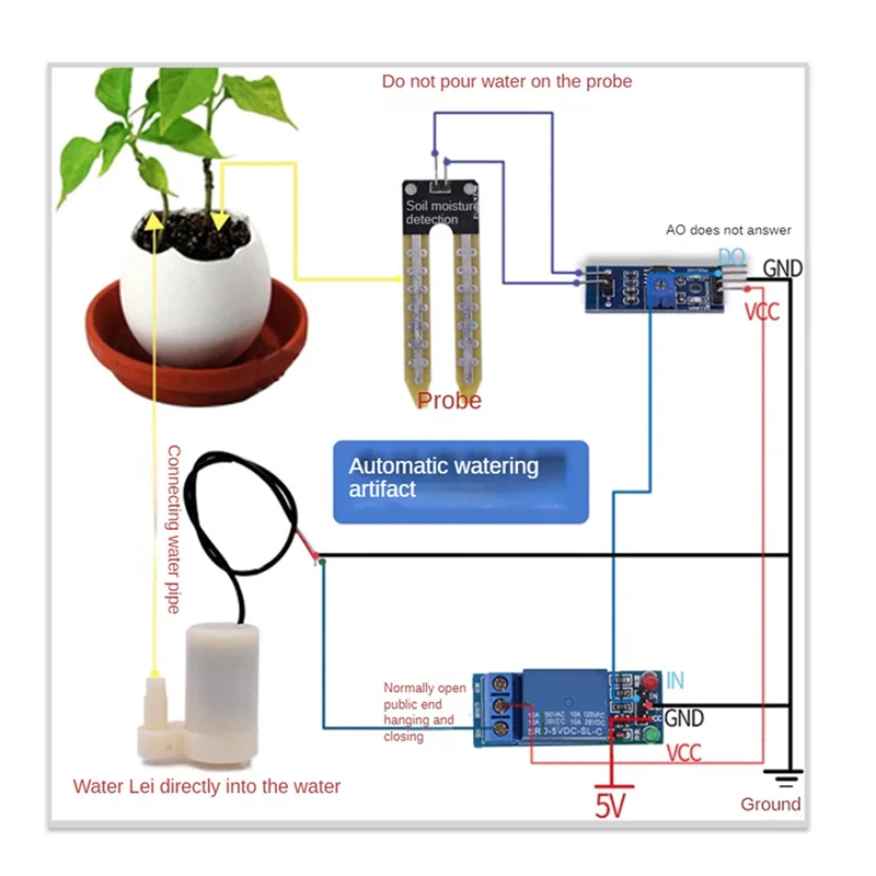 

【Flash Deal】4Set Automatic Irrigation DIY Kit Water Pump Soil Moisture Detection Garden Drip Watering Watering Irrigation System