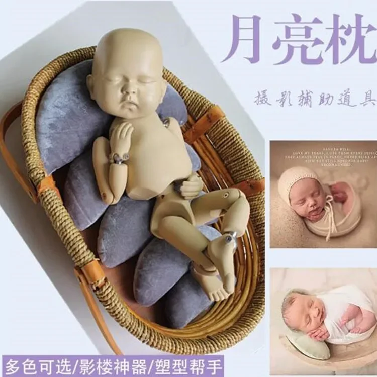 5pcs Newborn Baby Photography Props Pillow Cushion Toddler Shooting Assistant Pad Photoshoot Posing Basket Filler Pillow