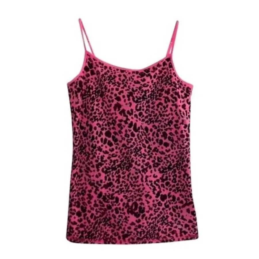 

Striped Tank Top Y2k 2000s Leopard Emo Grunge Mcbling Spaghetti Strap Tops Teen Girls Women Cheetah Cami