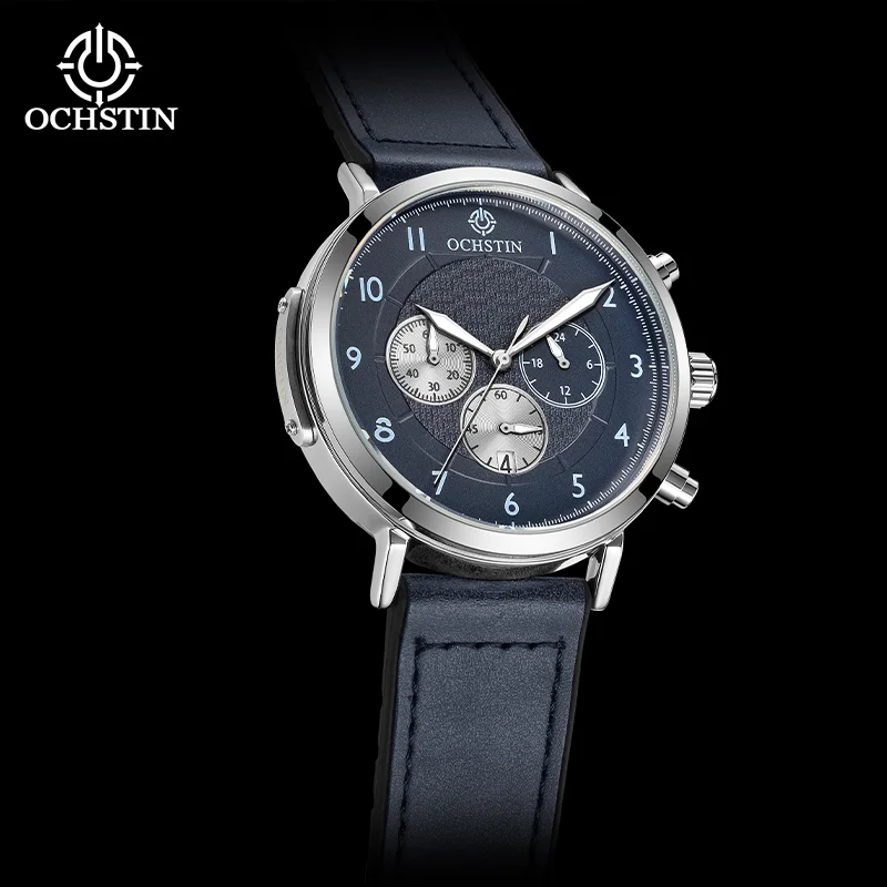 

OCHSTIN Новая распродажа, наручные часы из нержавеющей стали, многофункциональные кварцевые часы, мужские водонепроницаемые часы со светящимися стрелками для мужчин