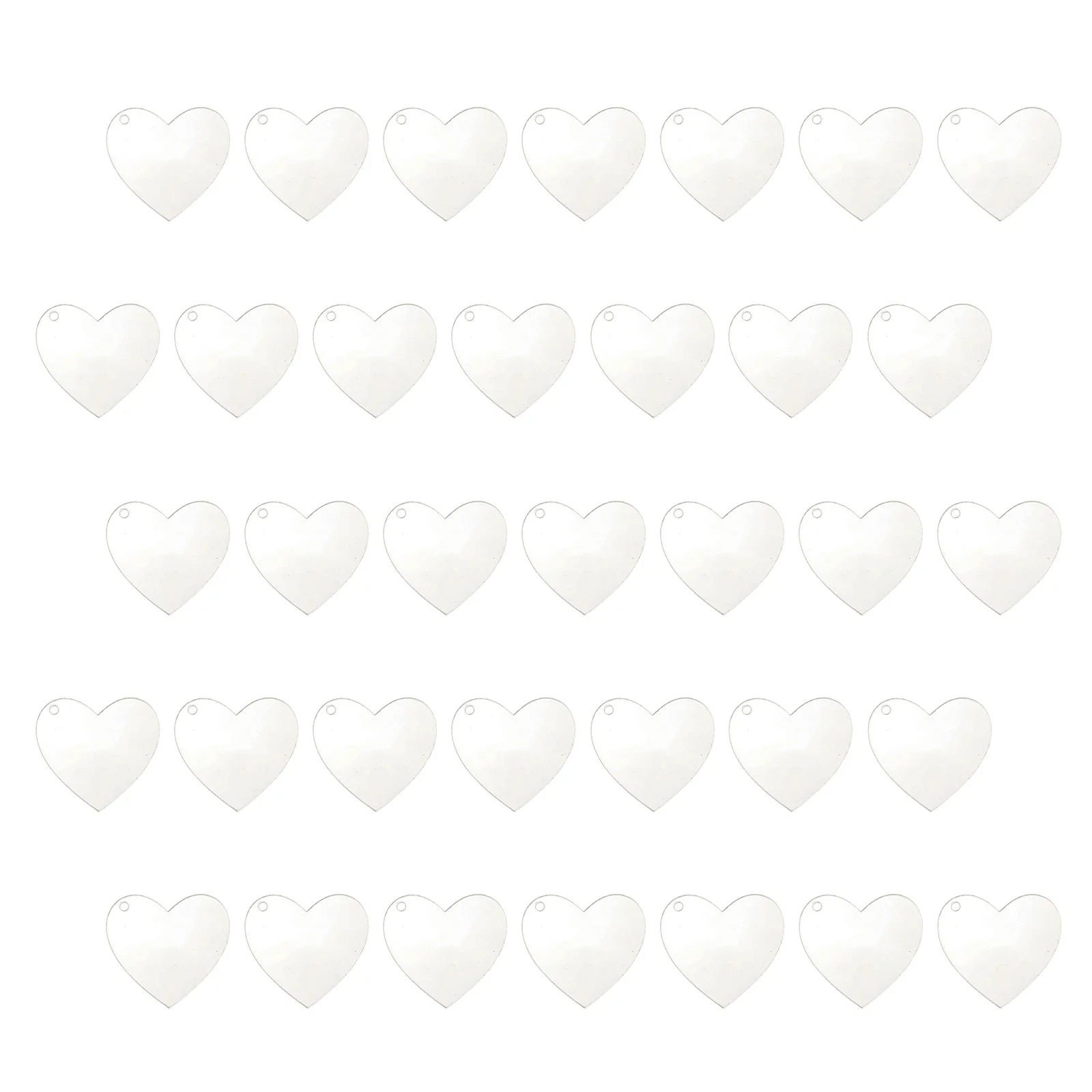 60 uds llavero acrílico en forma de corazón colgantes en blanco agujero suministros de bricolaje accesorios para decoración de llavero artesanal