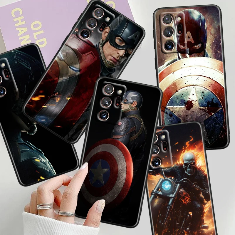 

Ghost Rider Captain America For Samsung Note 20 10 Ultra Plus A31 A14 A12 A70 A34 A25 A04 A05 A15 A24 5G Black Cover Phone Case