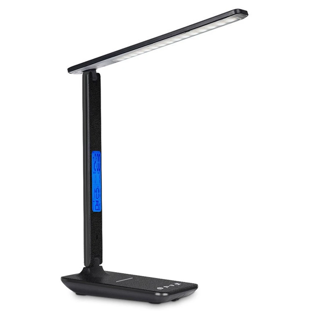 

10W Wireless Charging Folding Desk Lamp Eye Protection Reading Desk Lamp Dimmable Touch-Led Lamp with Calendar,EU Plug