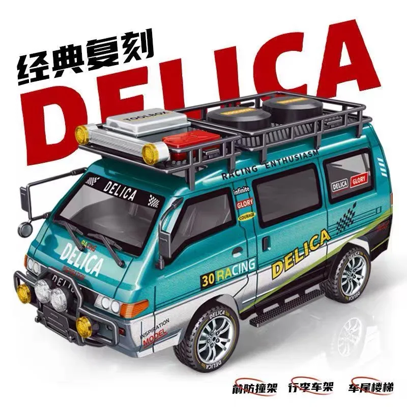 

Новый Mitsubishi DeLica 1/24, двухколесный хлеб, имитационная модель автомобиля, детская игрушка, автомобиль с дистанционным управлением, коллекционная