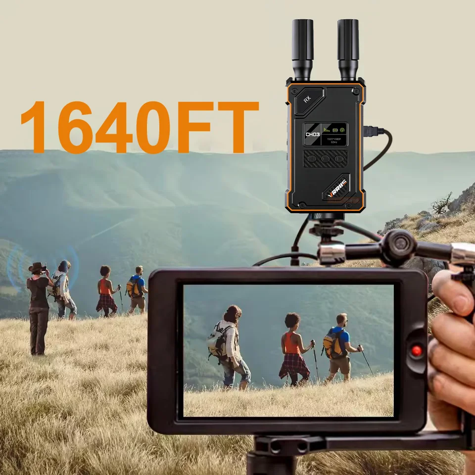 500M Wireless HDMI Extender Video Transmitter and Receiver for DJI Pocket 3 4 Action Camera Live Streaming Video Capture Record