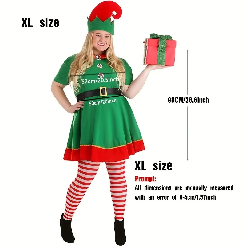 Costume de cosplay d'elfe de Noël pour enfants pour garçons filles adultes – Tenue d'elfe verte pour bal de Noël et fête