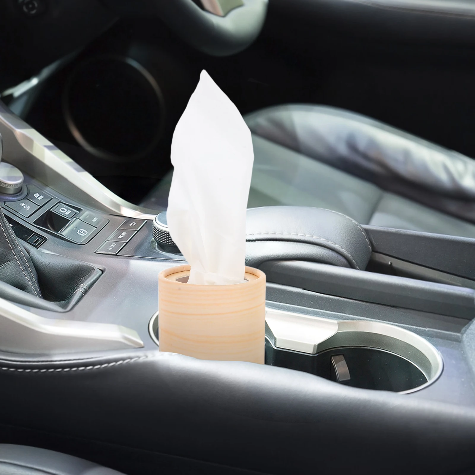 4 قطع مناديل أنبوبية مثبتة على السيارة، حامل أسطوانة متعدد الوظائف للسفر