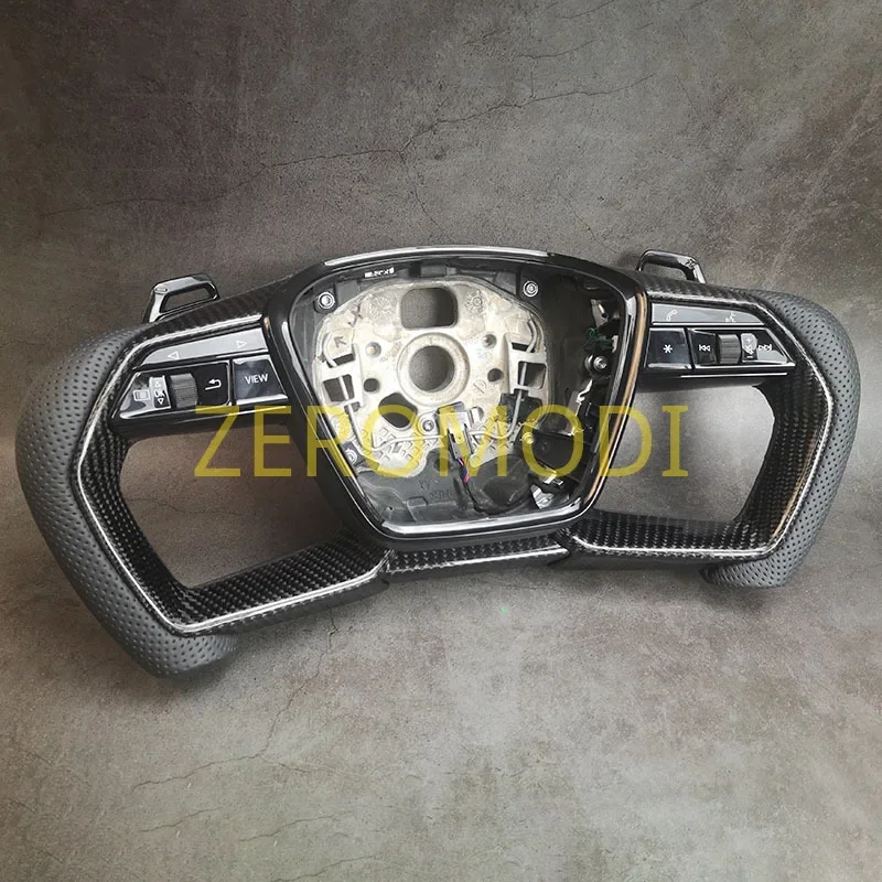 For Audi A7 A8 2015-2020 Customized Carbon Fiber Sports Steering Wheel Leather Compatible