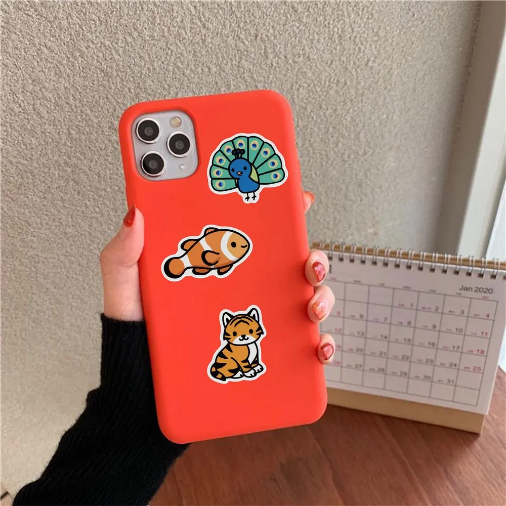 100 Uds pegatinas de animales lindos de dibujos animados funda de teléfono portátil diario cuaderno pegatina de libro de recuerdos pegatina de mascotas para niños niña regalo juguete