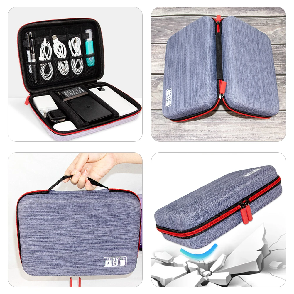 

Waterproof Oxford Cloth Eva Cable Organizer Bag Travel Storage Pouch For Data Cables Earphones Digital Accessories Portable