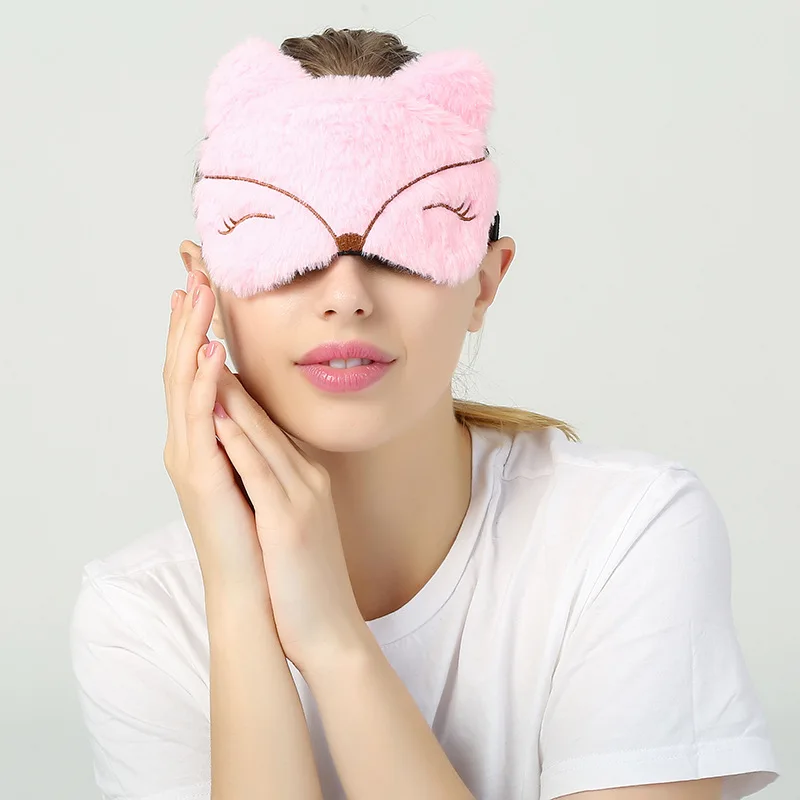 1. Adorable Cartoon Cat Plush Sleeping Eye Mask Ultra Soft Skin-Friendly Blindfold Light Blocking Eye Cover Comfort Breathable f