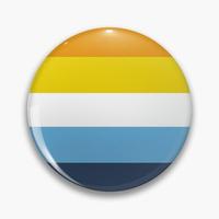Orange and blue aroace flag Pin Buttons Brooches  Jewelry Accessory Customize Brooch Fashion Lapel Badges