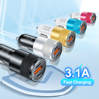 3.1A 1USB+2Type C Car Charger Fast Charging Phone Adapter For Xiaomi Huawei Phone Charger Car Adapter Socket Cigarette Lighter
