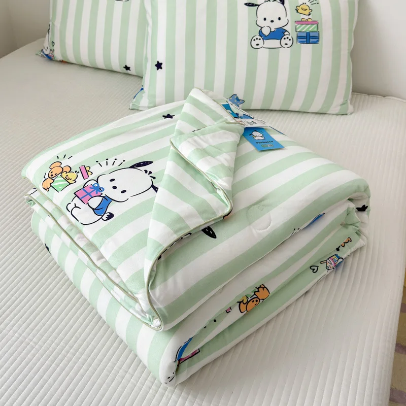 Sanrio Class A Summer Thin Quilt Comforter Soft Air Condition Quilt Kuromi Pachacco Cinnamoroll Soybean Quilt Sofa Nap Blanket