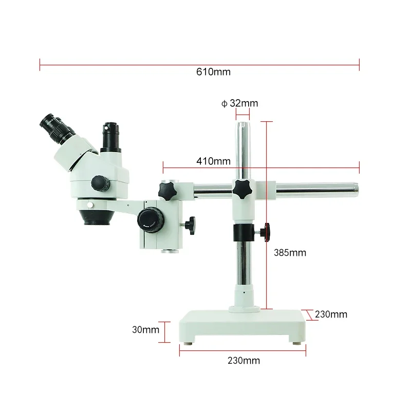 14.0 MP Video Recording Single Arm Universal Pole Stand Zoom Stereo Trinocular Microscope