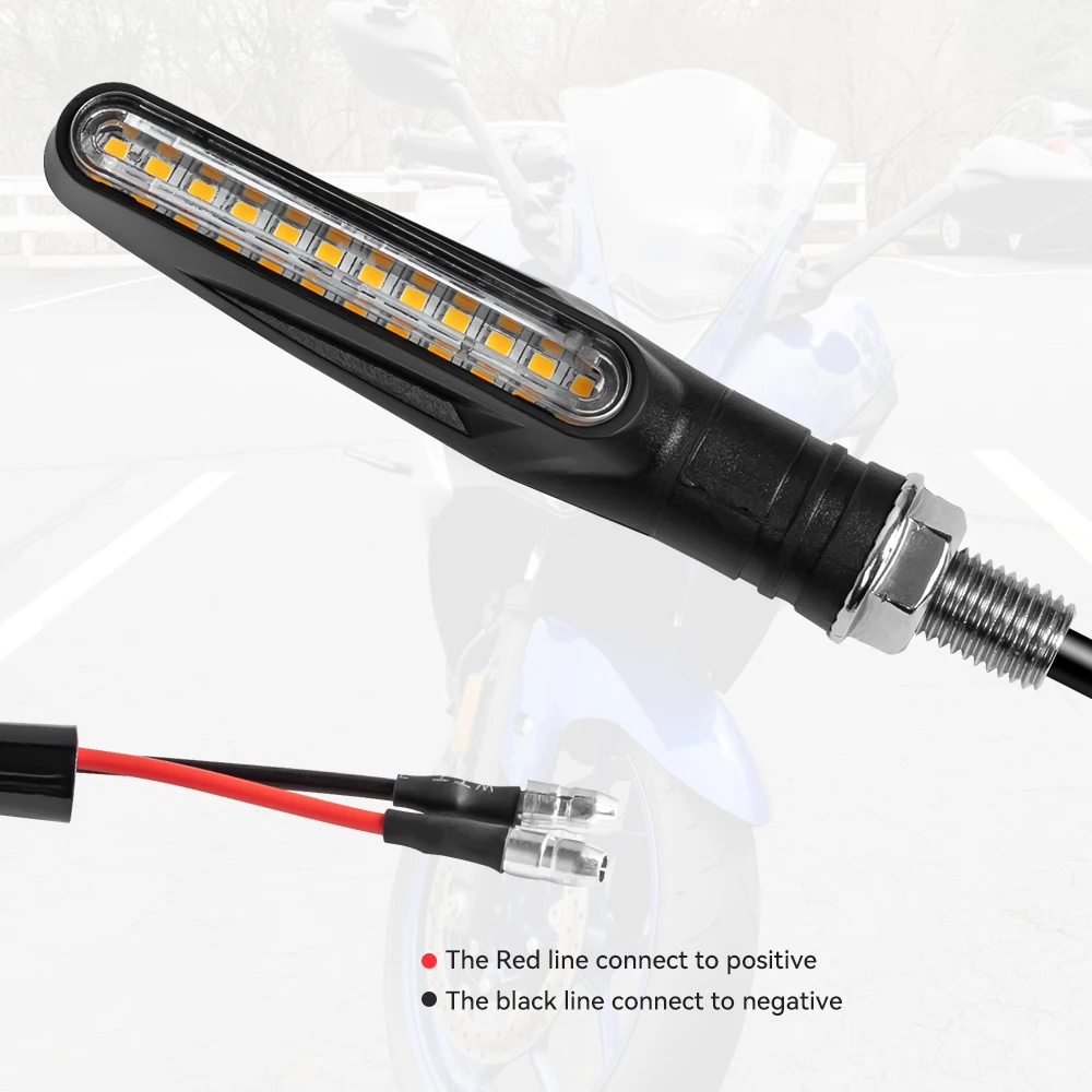 2/4pcs Universal LED Motorcycle Turn Signal Light Blinker Rear Lights Lamp Accessorie Waterproof Amber Flasher Indicator image 3