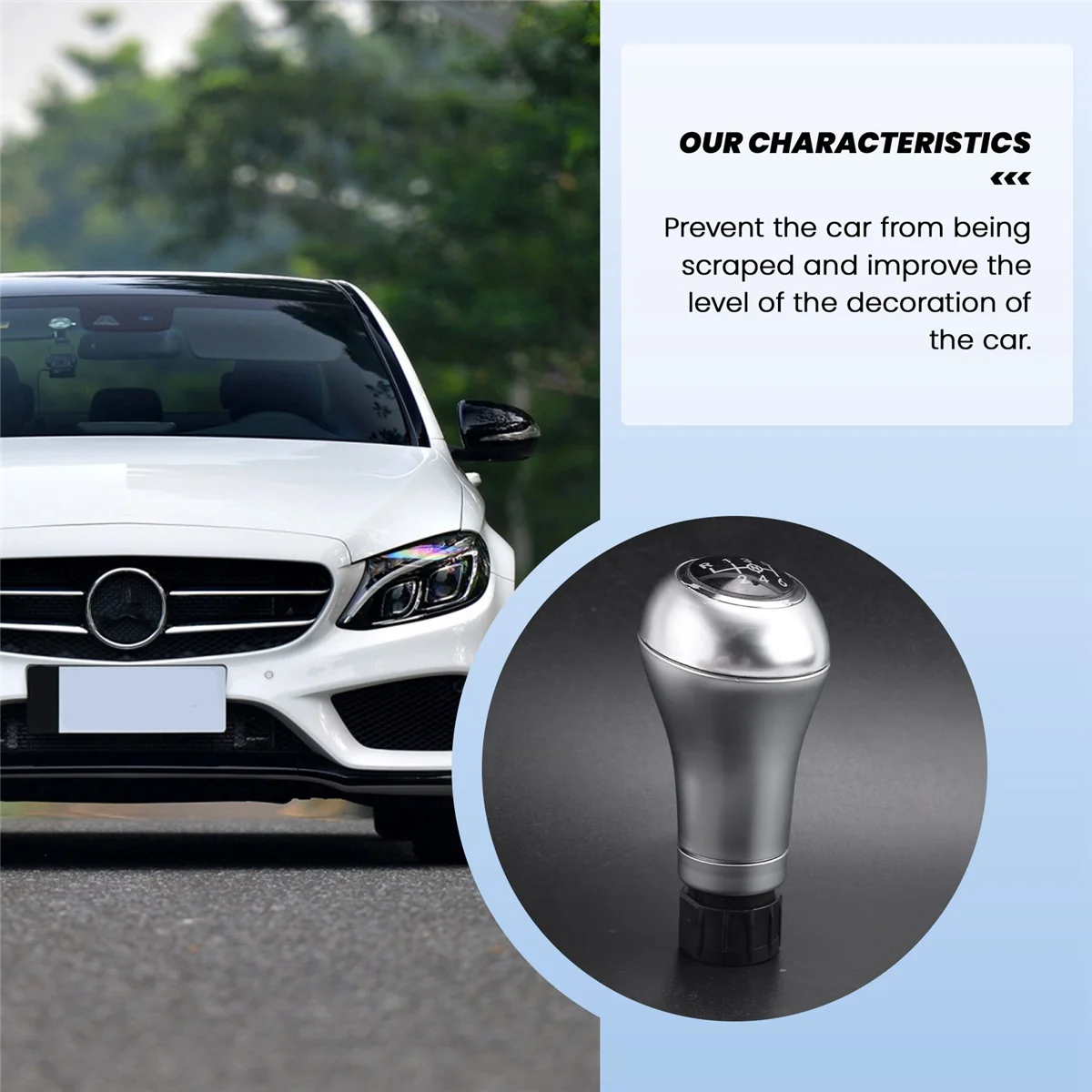 

6 Speed Manual Car Gear Shift Knob Shifter Lever Stick for Mercedes Benz C/E/GLK W203 W204 C300 W207 W212 E260