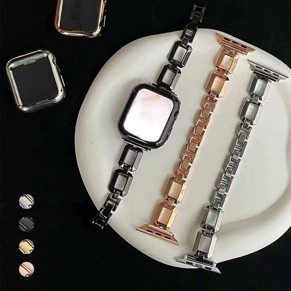 Bracelet For Apple Watch Series 9 8 7 41mm 45mm ultra 49mm Metal Stainless Steel Band For iWatch 9 8 7 6 5 se 40mm 44mm 42/38mm