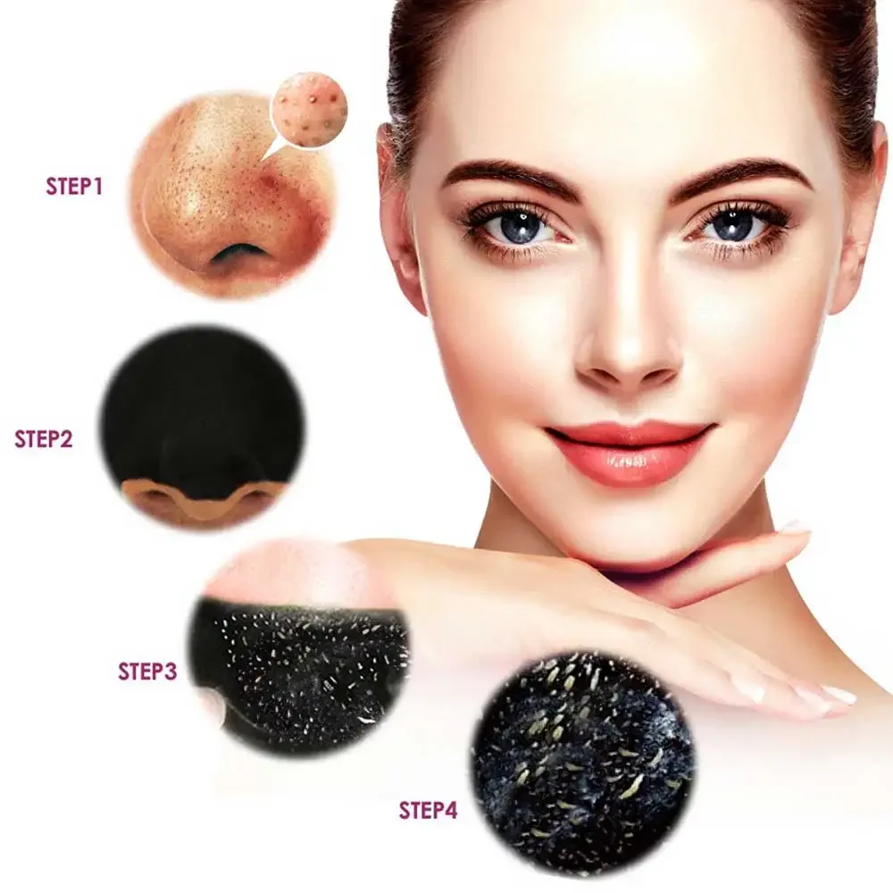 코 블랙헤드 리무버 마스크, 딥 클리닝, 모공 수축, 여드름 치료 마스크, 대나무 숯, 10 개