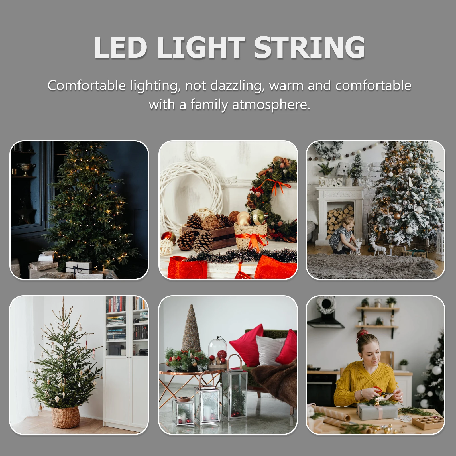 

1pc Christmas String Lights LED Hanging Light Festival Decor Scene Layout Warm Atmosphere Durable Christmas Lighting Holiday