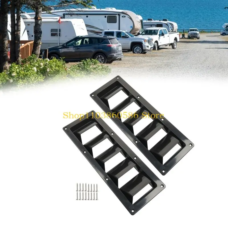 242A Flush Mount Vent Cover 2 Pack ABS Louvered Grille with Pre Drilled Screw Holes, Vent Panel for Trailer Boat Use