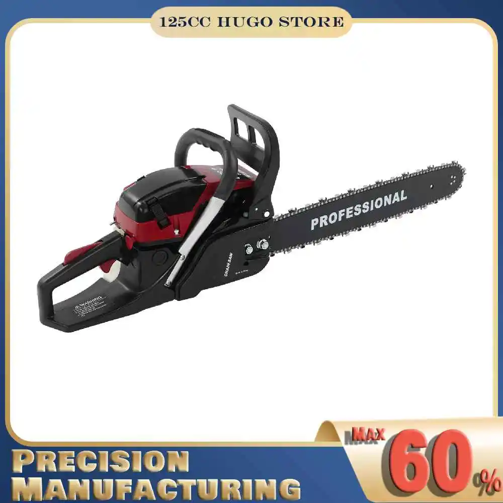 

﻿ Бензопила 20 дюймов, 58 см³, 2-тактная, 2.4 кВт, эффективный профессиональный инструмент для резки