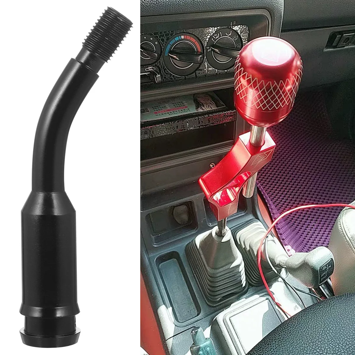 

Gear Knob Extender Adjustable Vehicle Lever Extender Durable Shifter Rod Alloy Head Car Height Adjustment Anti-Rust